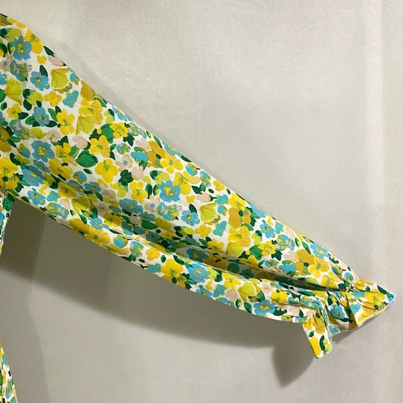 Women's Small White & Yellow Floral Dress - Picture 6 of 12